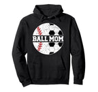 Ball Mom Baseball Soccer Mom Baseball Hoodie - Trendy Graphic for Adults