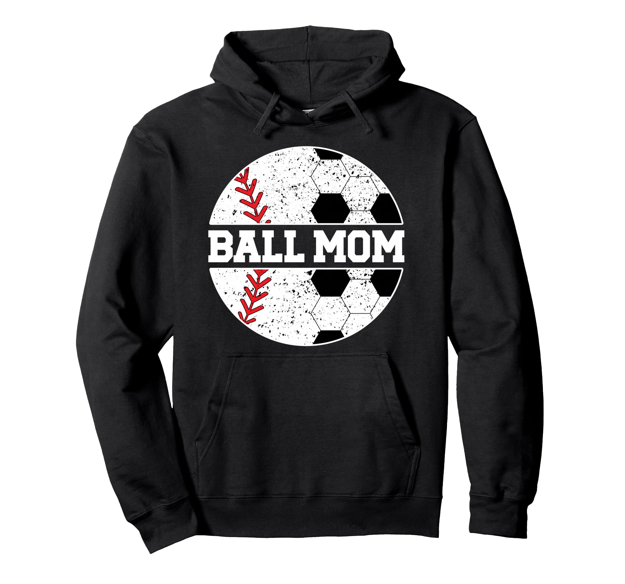Ball Mom Baseball Soccer Mom Baseball Hoodie - Trendy Graphic for Adults