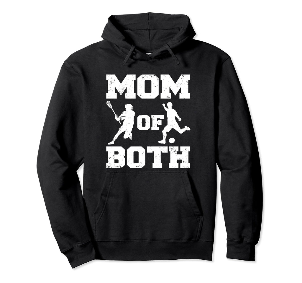 Mom Both Funny Lacrosse Soccer Mom Hoodie - Minimalist Print for Adults