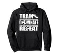 Train Dominate Repeat Football Shirts Hoodie - Aesthetic Graphic Men Women