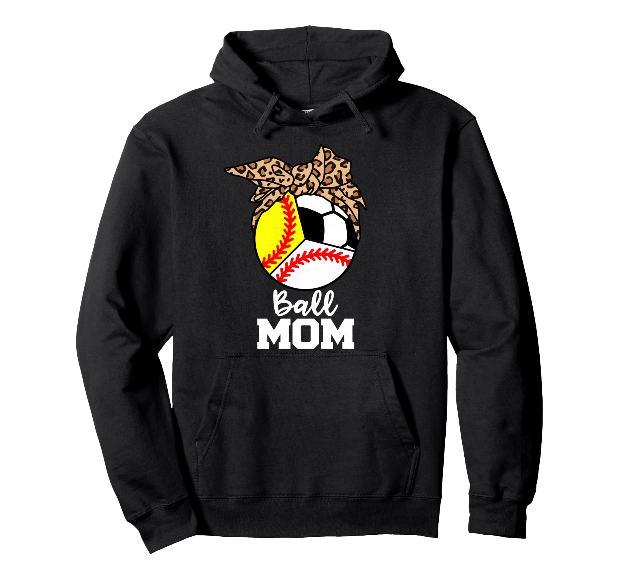 Ball Mom Funny Baseball Softball Soccer Hoodie - Custom Art Print Unisex