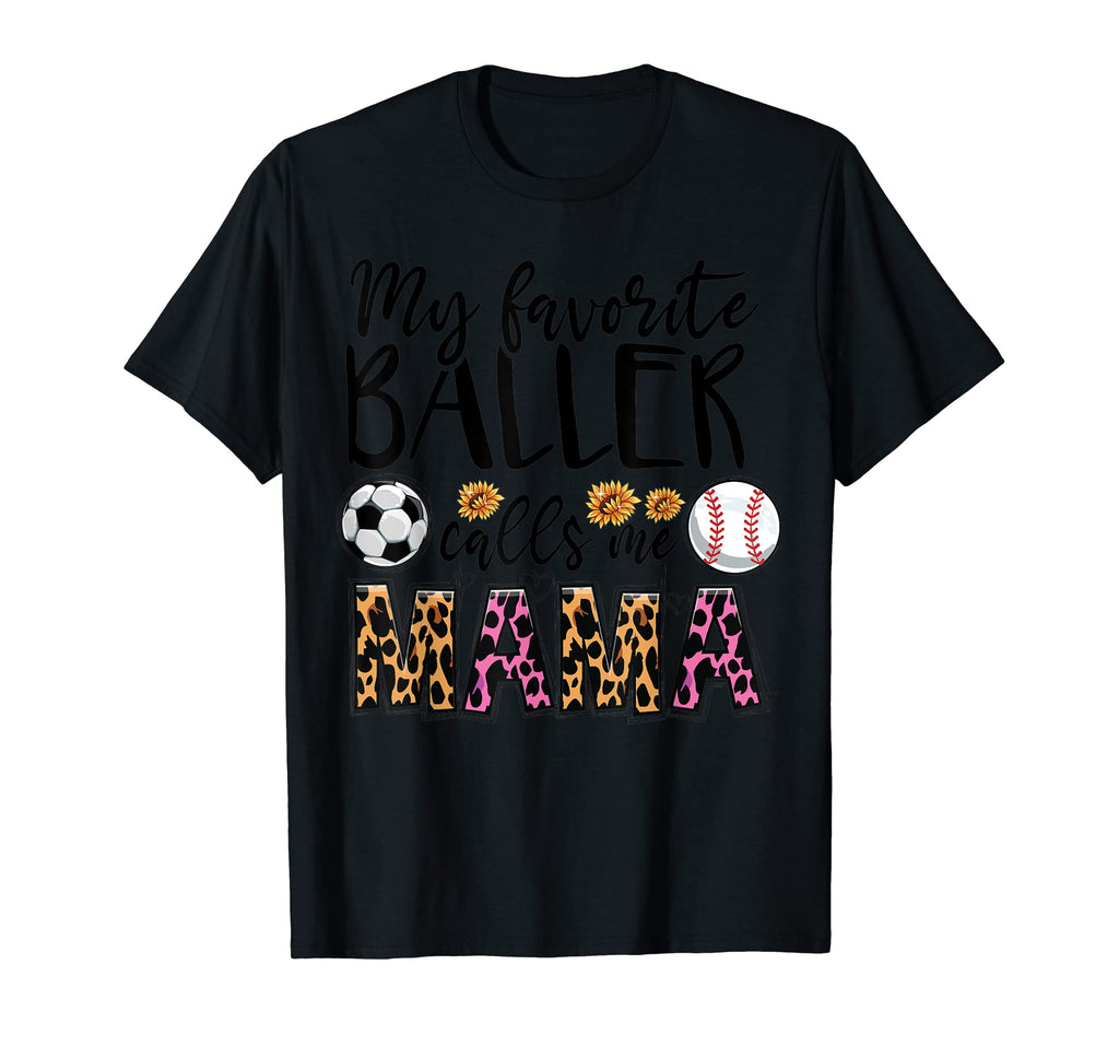 Baseball And Soccer Calls Me Mama T-Shirt - Aesthetic Graphic for Adults