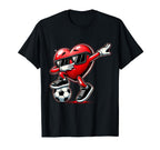 Dabbing Heart Dab Valentines Soccer T-Shirt - Minimalist Print Men Women