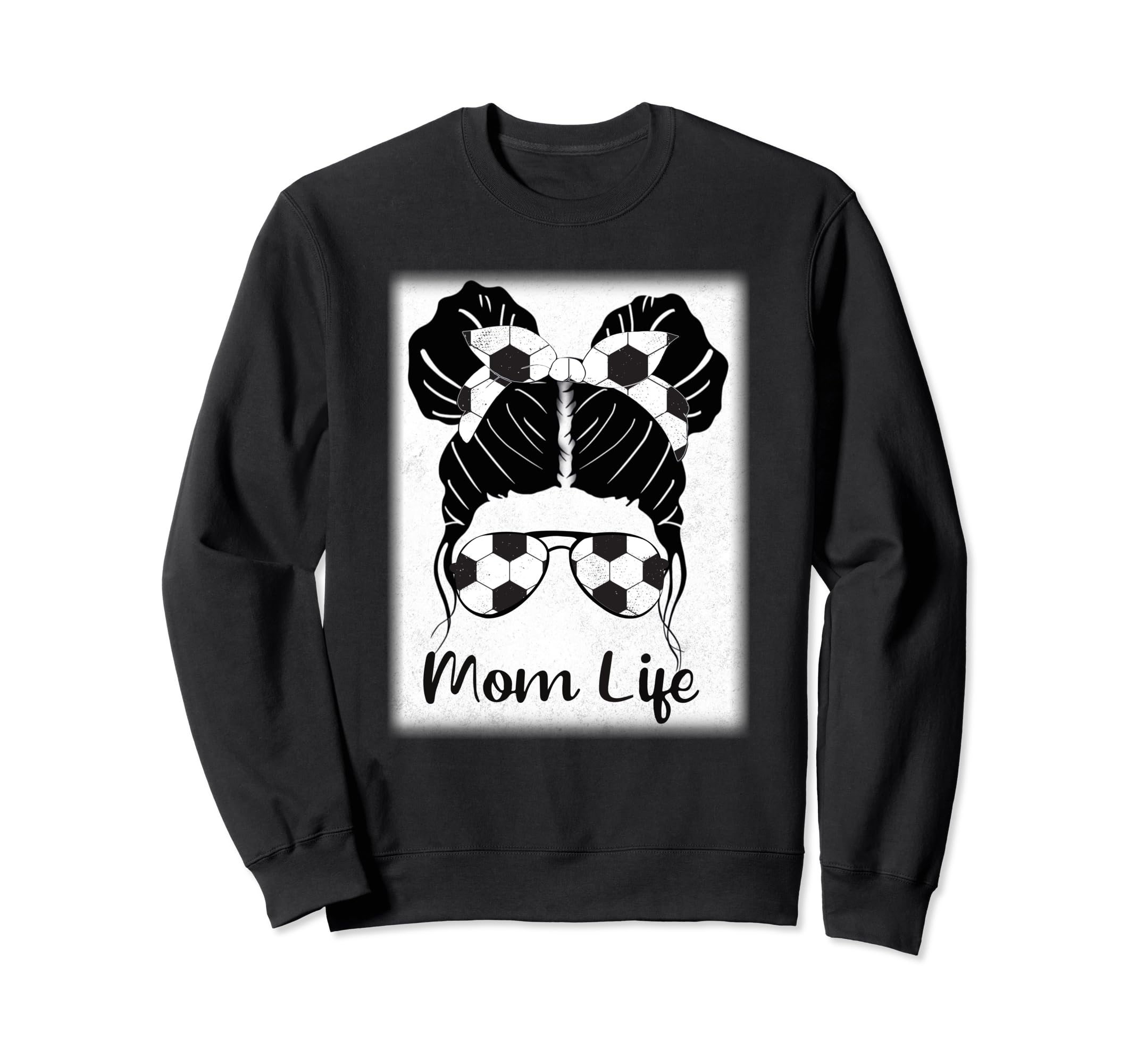 Soccer Mom Funny Soccer Ball Glasses Sweatshirt - Unique Graphic Unisex
