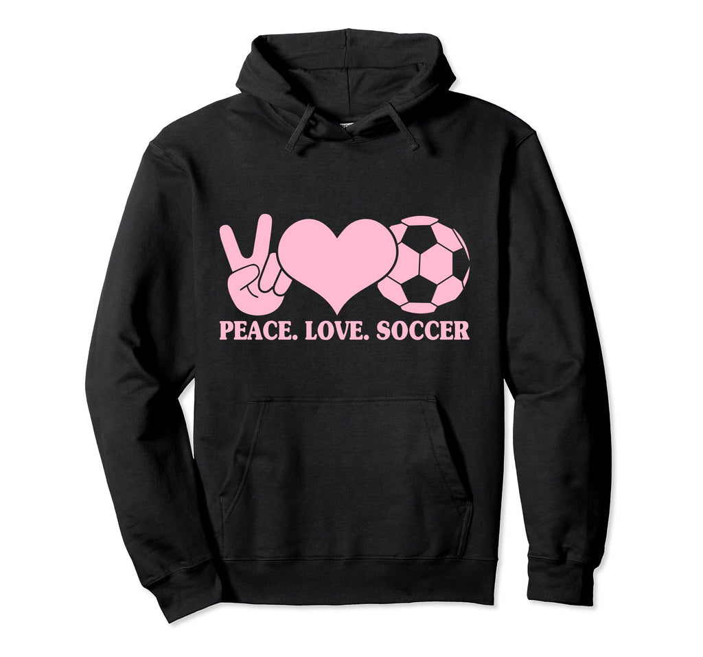 Soccer Soccer Player Peace Love Hoodie - Aesthetic Graphic for Adults