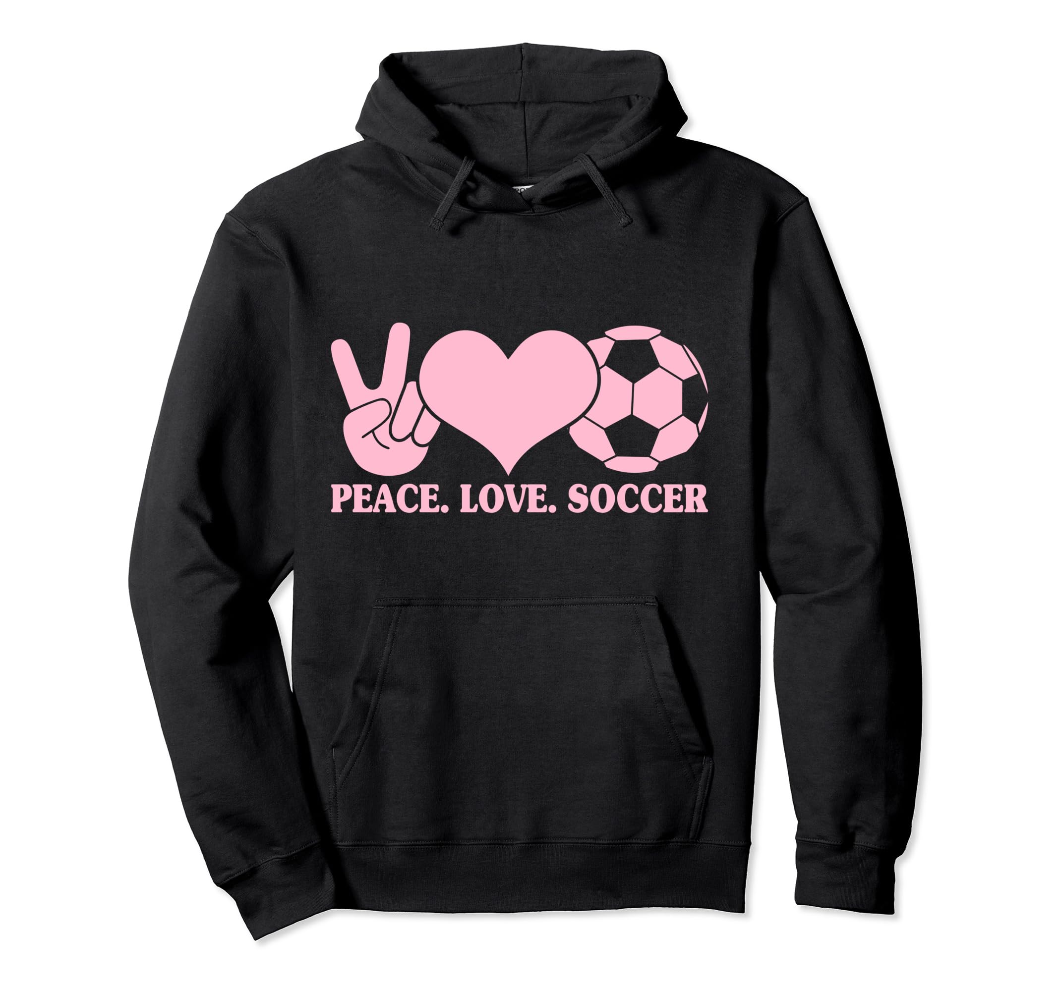 Soccer Soccer Player Peace Love Hoodie - Aesthetic Graphic for Adults