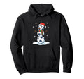 Soccer Snowman Santa Hat Holiday Soccer Mom Hoodie - Graphic Print Unisex