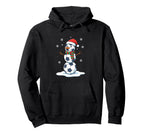 Soccer Snowman Santa Hat Holiday Soccer Mom Hoodie - Graphic Print Unisex