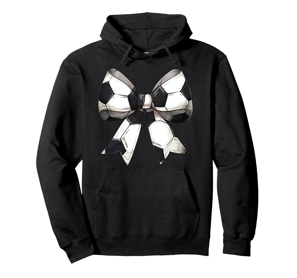 Coquette Bow Soccer Ball Pattern Hoodie - Streetwear Style for Adults