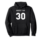 Number 30 Biggest Fan Sport Spirit Wear Hoodie - Novelty Apparel Unisex