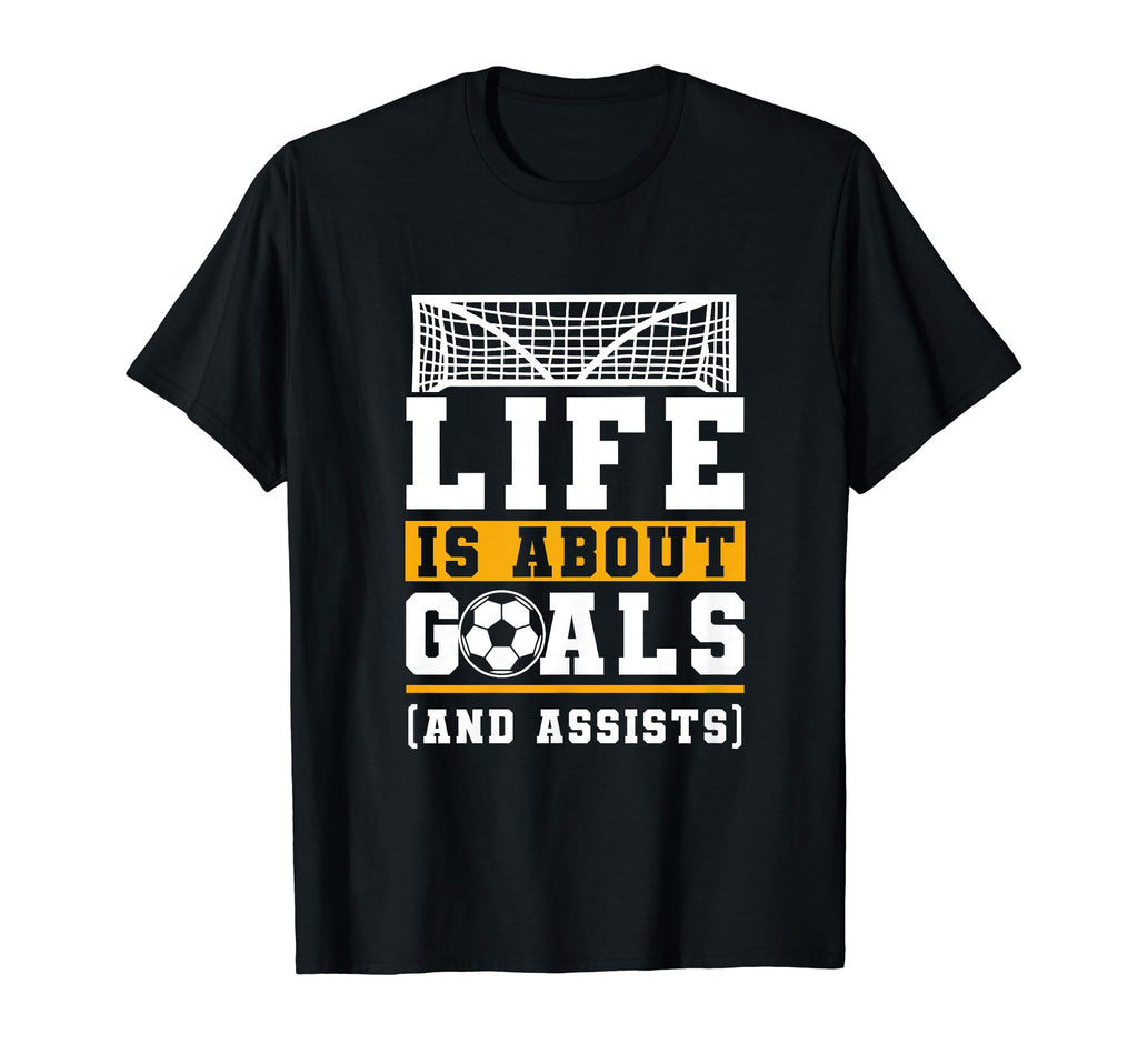 Life Is About Goals And Assists Indoor T-Shirt - Unique Graphic Men Women