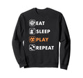 Trendy Eat Sleep Soccer Repeat List Sweatshirt - Trendy Graphic for Adults