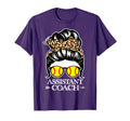 Softball Assistant Coach Messy Bun Hair T-Shirt - Unique Graphic Men Women