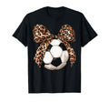 Soccer Coquette Bow Leopard Cheetah T-Shirt - Streetwear Style Men Women
