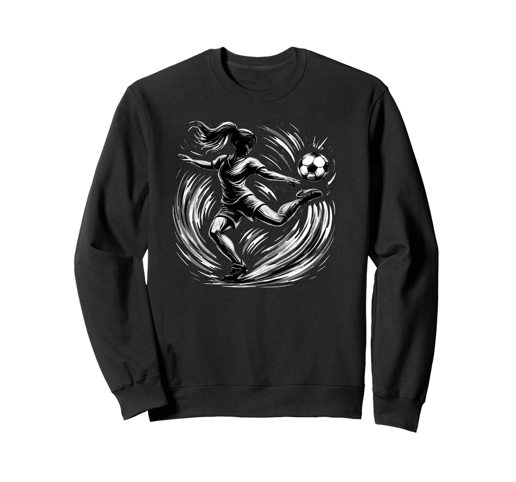 Soccer Launching Kick Fierce Sweatshirt - Unique Graphic Unisex