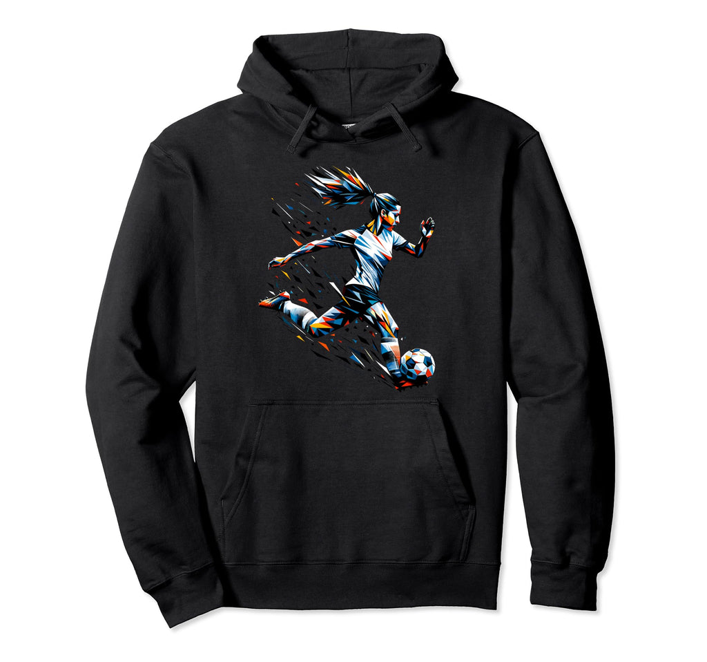 Polygon Art Soccer Sport Player Football Hoodie - Unique Graphic Unisex