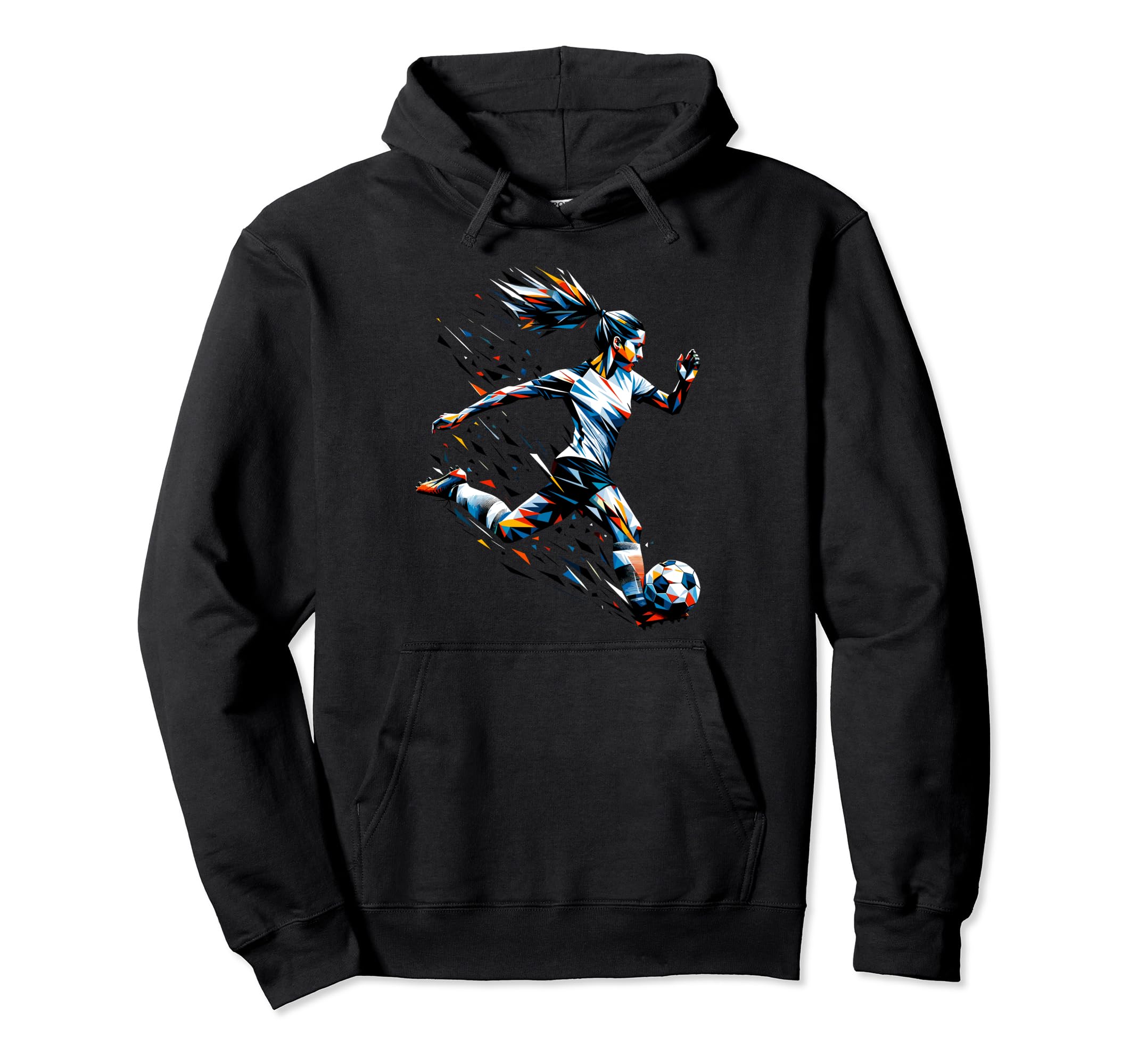 Polygon Art Soccer Sport Player Football Hoodie - Unique Graphic Unisex