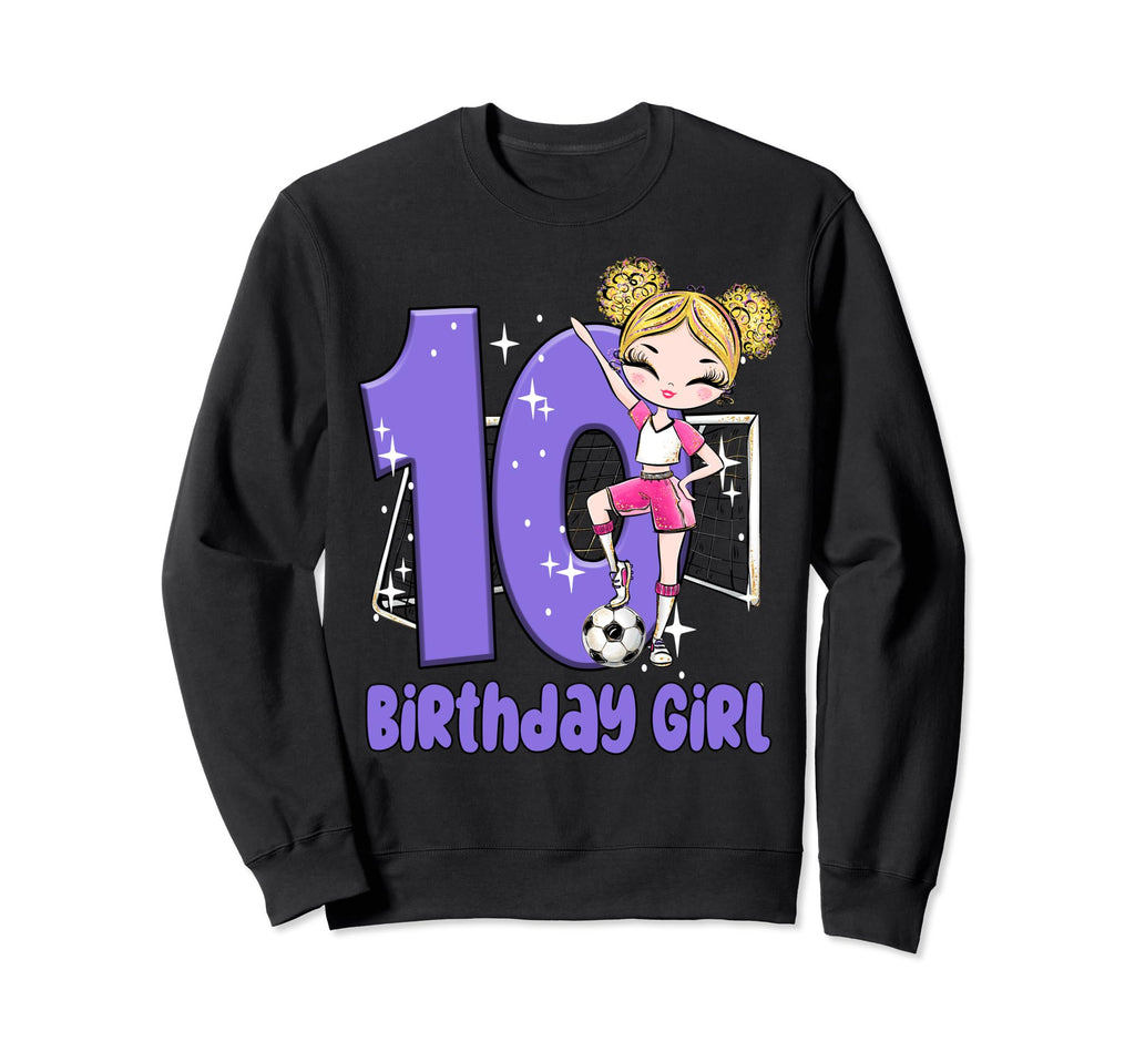 10Th Birthday Soccer Party Ten Sweatshirt - Aesthetic Graphic Unisex