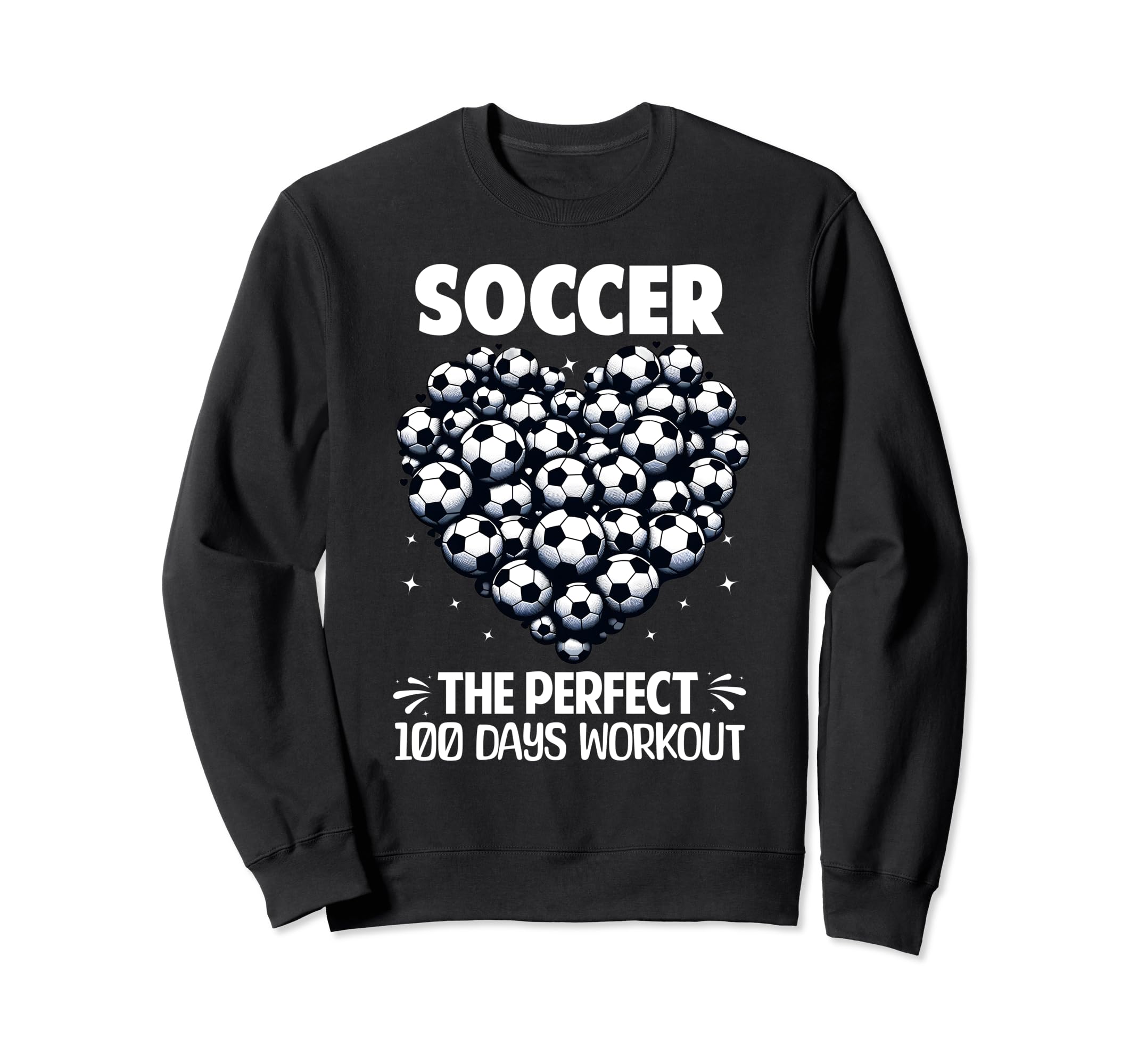 100 Days School Soccer Heart Love Sweatshirt - Aesthetic Graphic Men Women