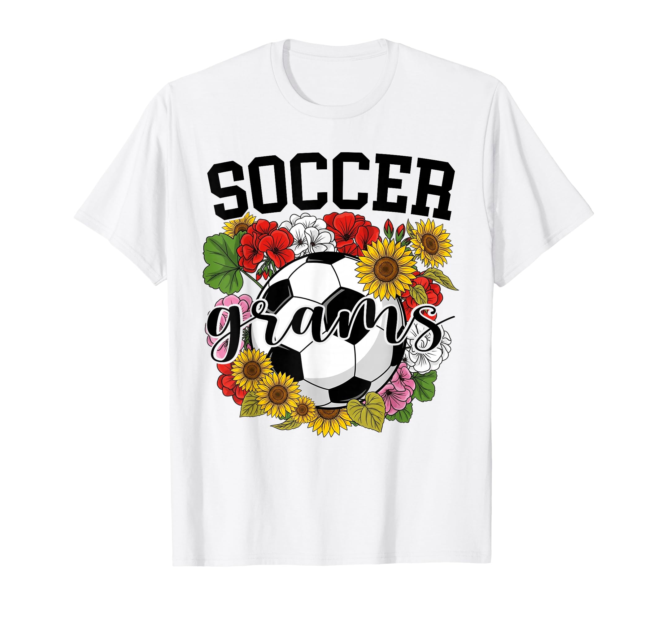 Soccer Grams Flower Mothers Day Soccer T-Shirt - Graphic Print Men Women