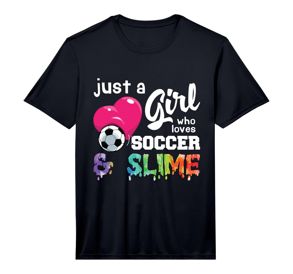 Just Who Loves Soccer And Slime Funny T-Shirt - Unique Graphic Men Women