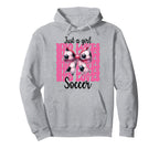 Just Who Loves Soccer Coquette Bow Hoodie - Casual Everyday Wear Men Women