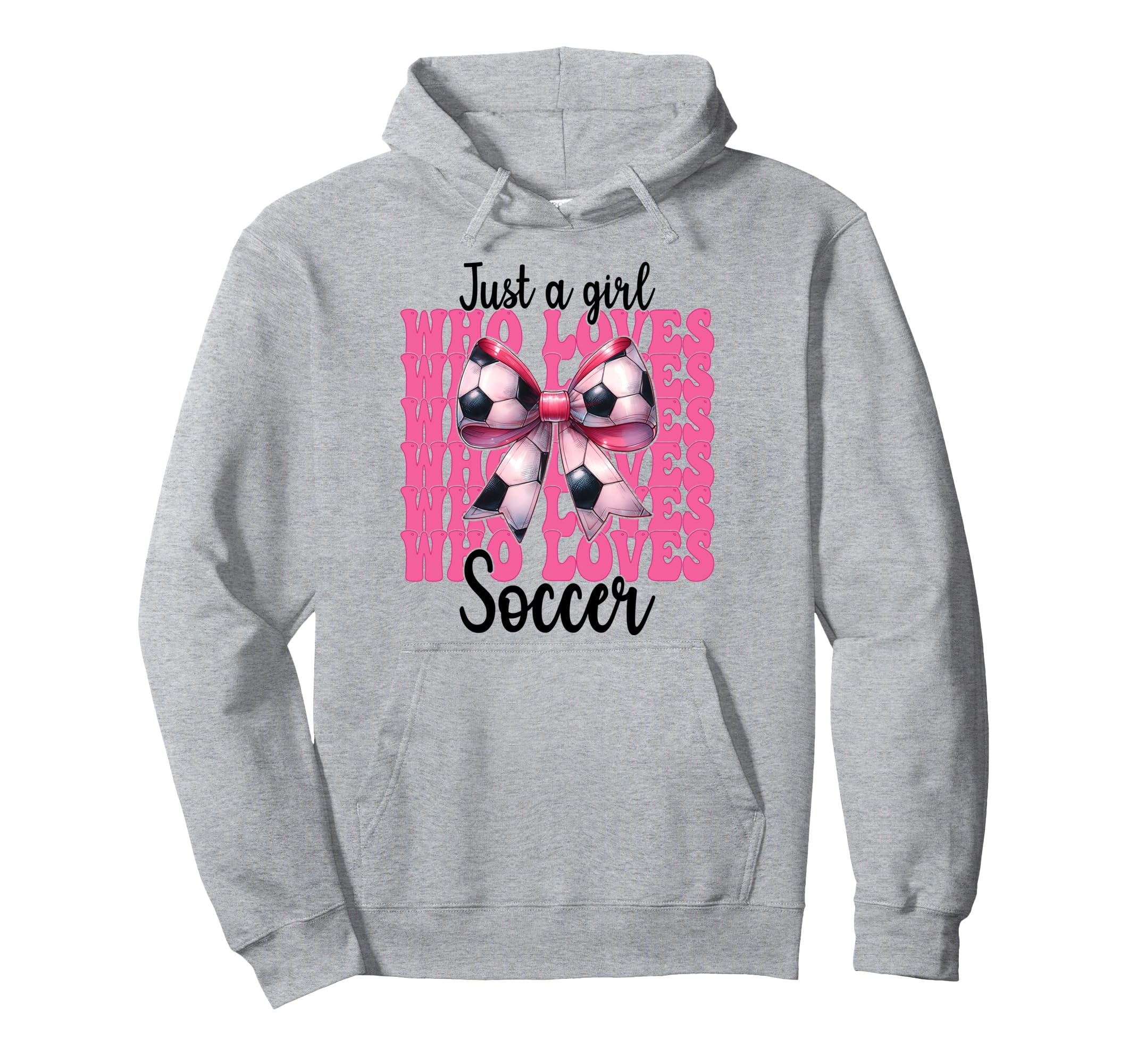 Just Who Loves Soccer Coquette Bow Hoodie - Casual Everyday Wear Men Women