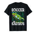 Soccer Saurus Dinosaur Goalkeeper T-Shirt - Unique Graphic for Adults