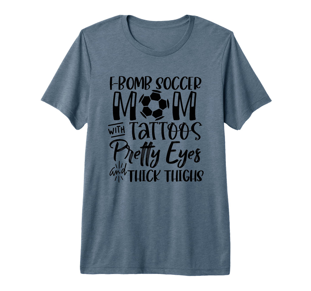 F Bomb Scoccer Mom Tattoos Pretty T-Shirt - Fun Novelty Design Men Women