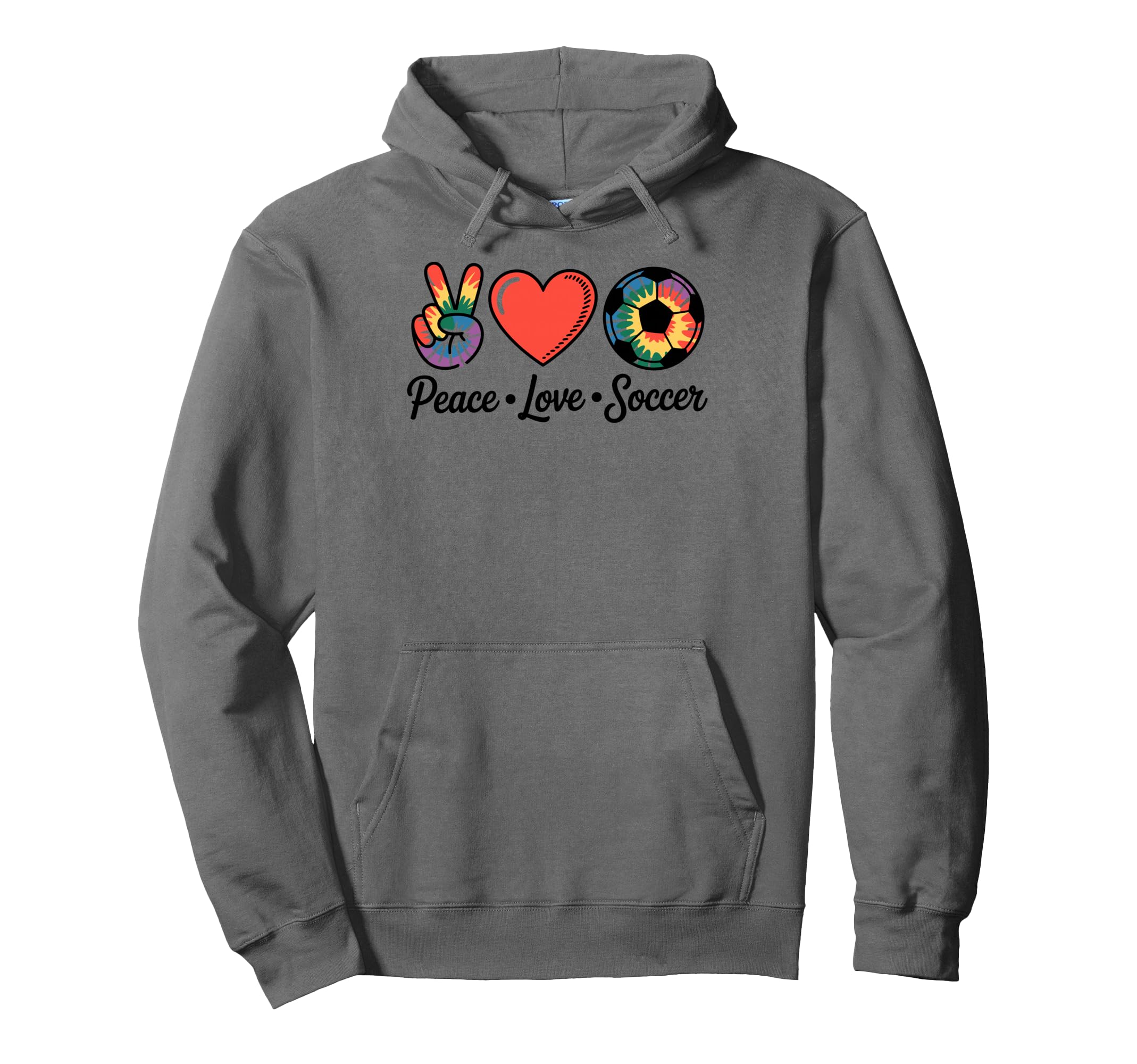 Peace Love Soccer Football Soccer Hoodie - Aesthetic Graphic Men Women