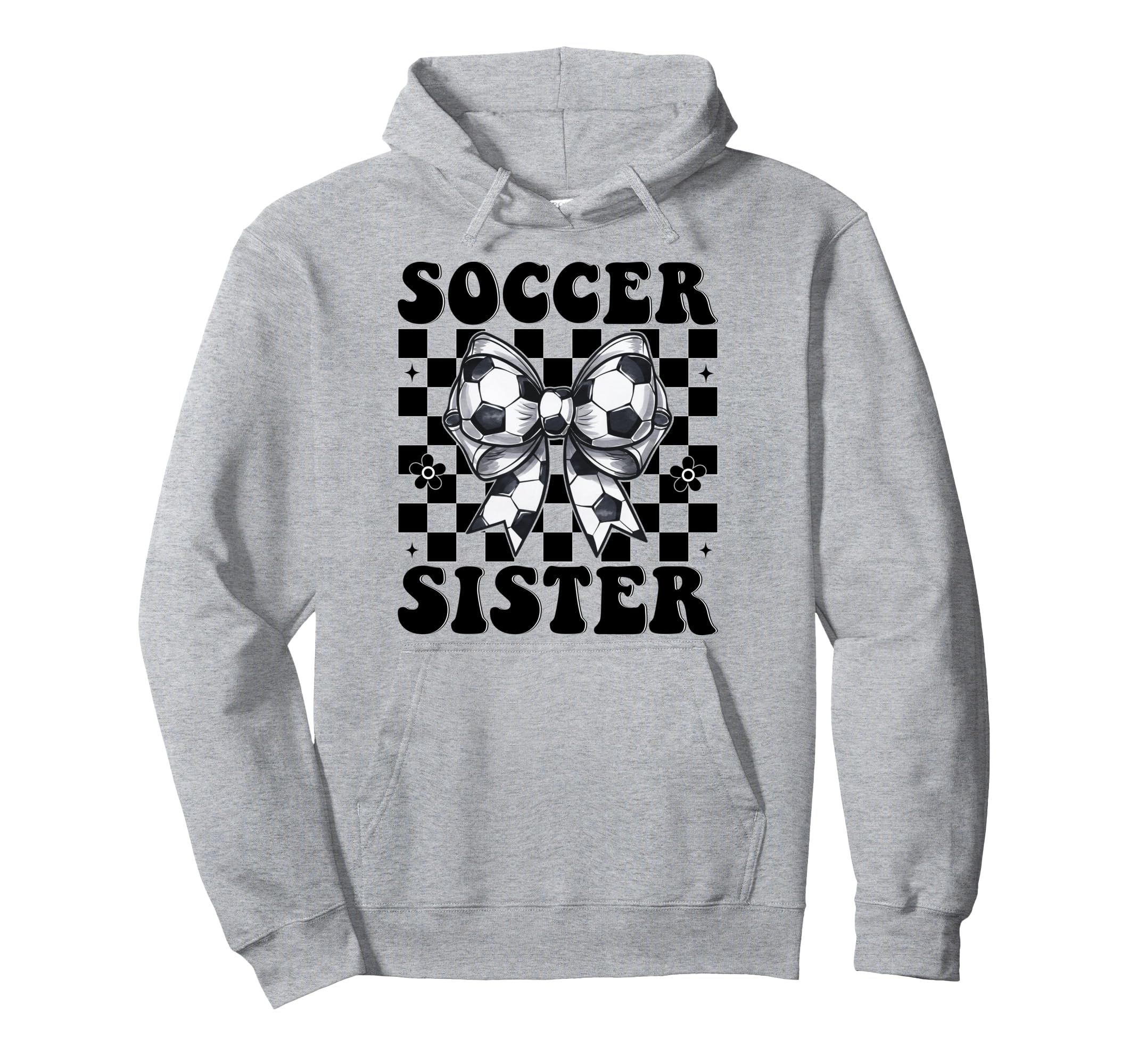 Soccer Sister Soccer Coquette Bow Hoodie - Trendy Graphic Unisex