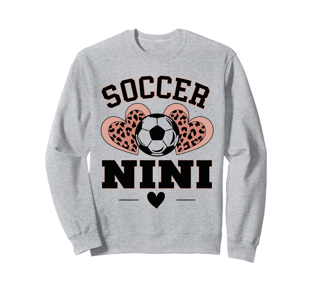 Soccer Nini Leopard Heart Soccer Sweatshirt - Streetwear Style Men Women