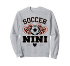 Soccer Nini Leopard Heart Soccer Sweatshirt - Streetwear Style Men Women