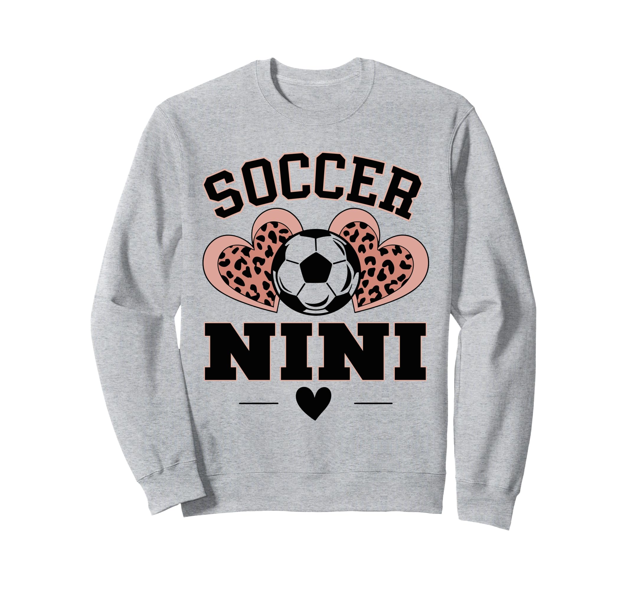 Soccer Nini Leopard Heart Soccer Sweatshirt - Streetwear Style Men Women