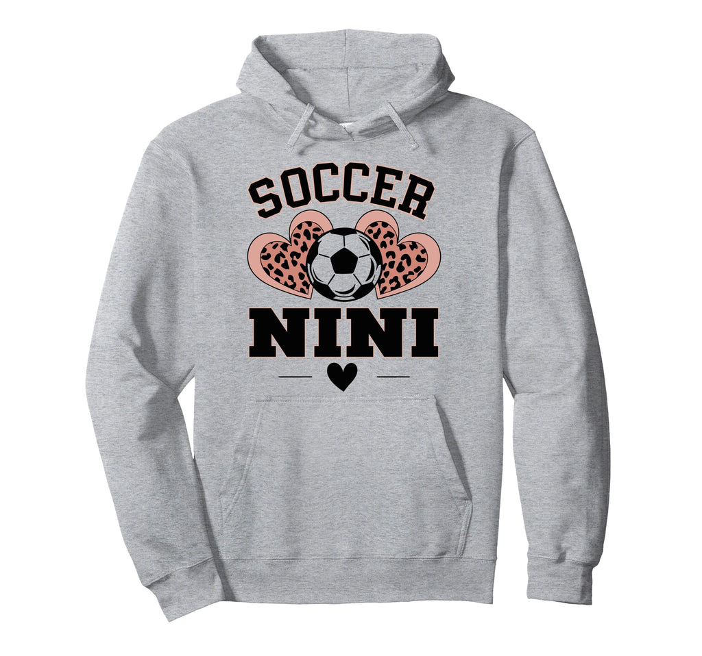 Soccer Nini Leopard Heart Soccer Ball Hoodie - Unique Graphic for Adults