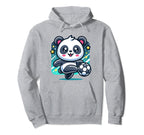 Panda Soccer Player Kicking Soccer Hoodie - Minimalist Print for Adults