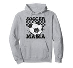 Soccer Mama Checkered Funny Soccer Player Hoodie - Graphic Print Unisex