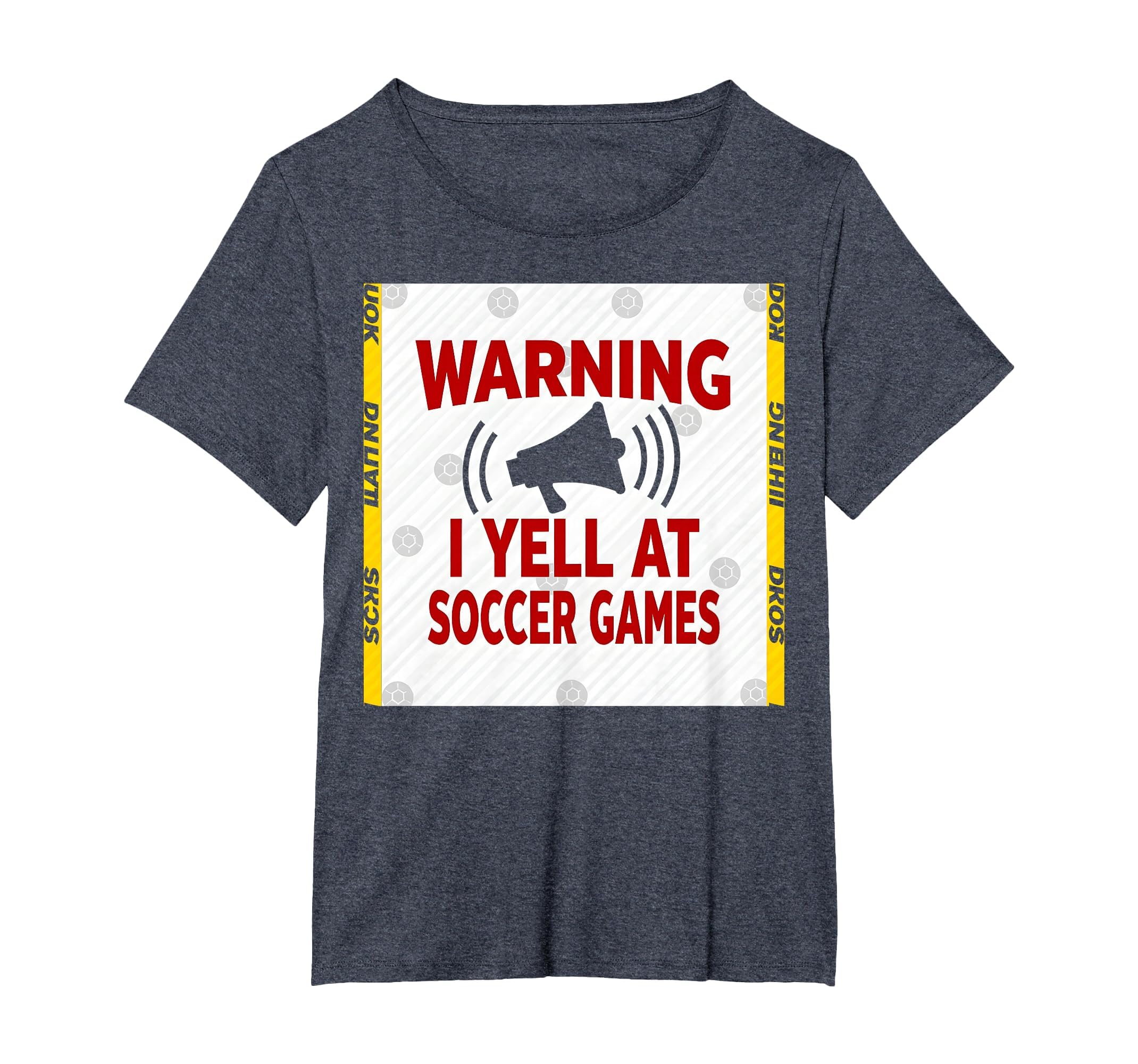 Warning I Yell Soccer Games T-Shirt - Novelty Apparel for Adults