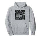 Ice Hockey Goalie Goalkeeper Eat Sleep Hoodie - Unique Graphic for Adults