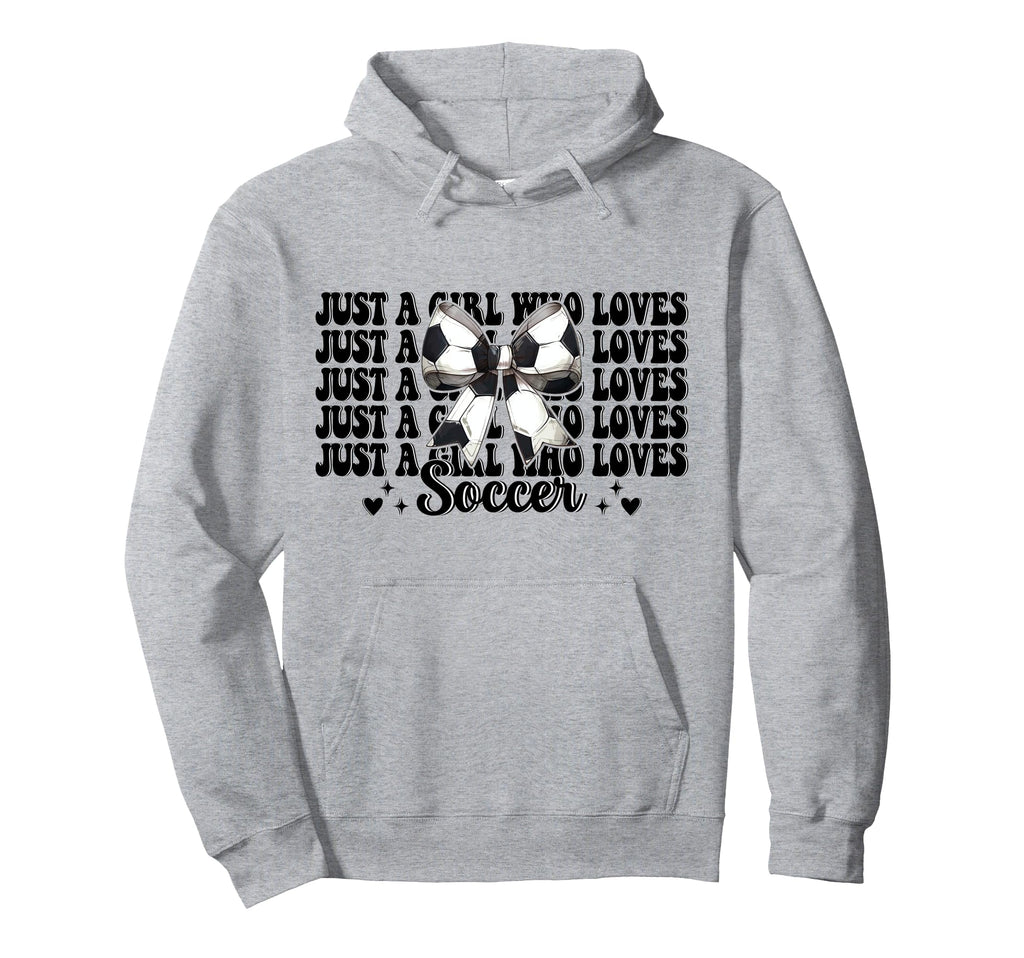 Just Who Loves Soccer Coquette Bow Hoodie - Custom Art Print Unisex