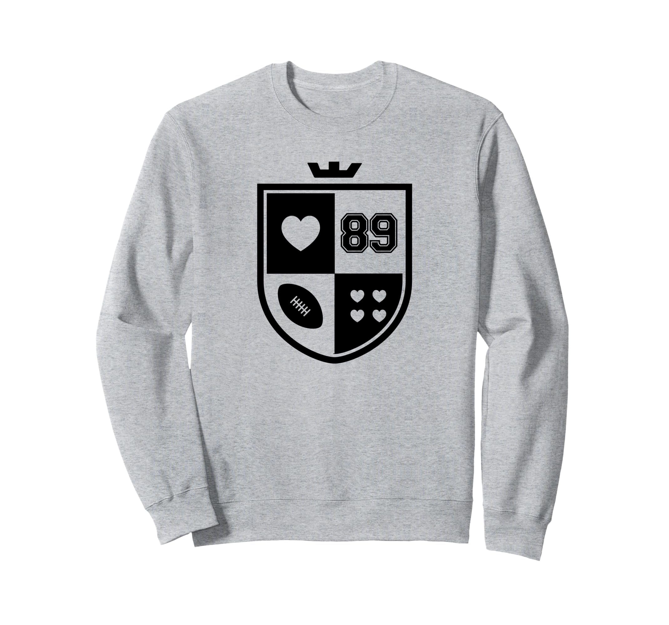 I Love Football I Heart Football Sweatshirt - Casual Everyday Wear Unisex