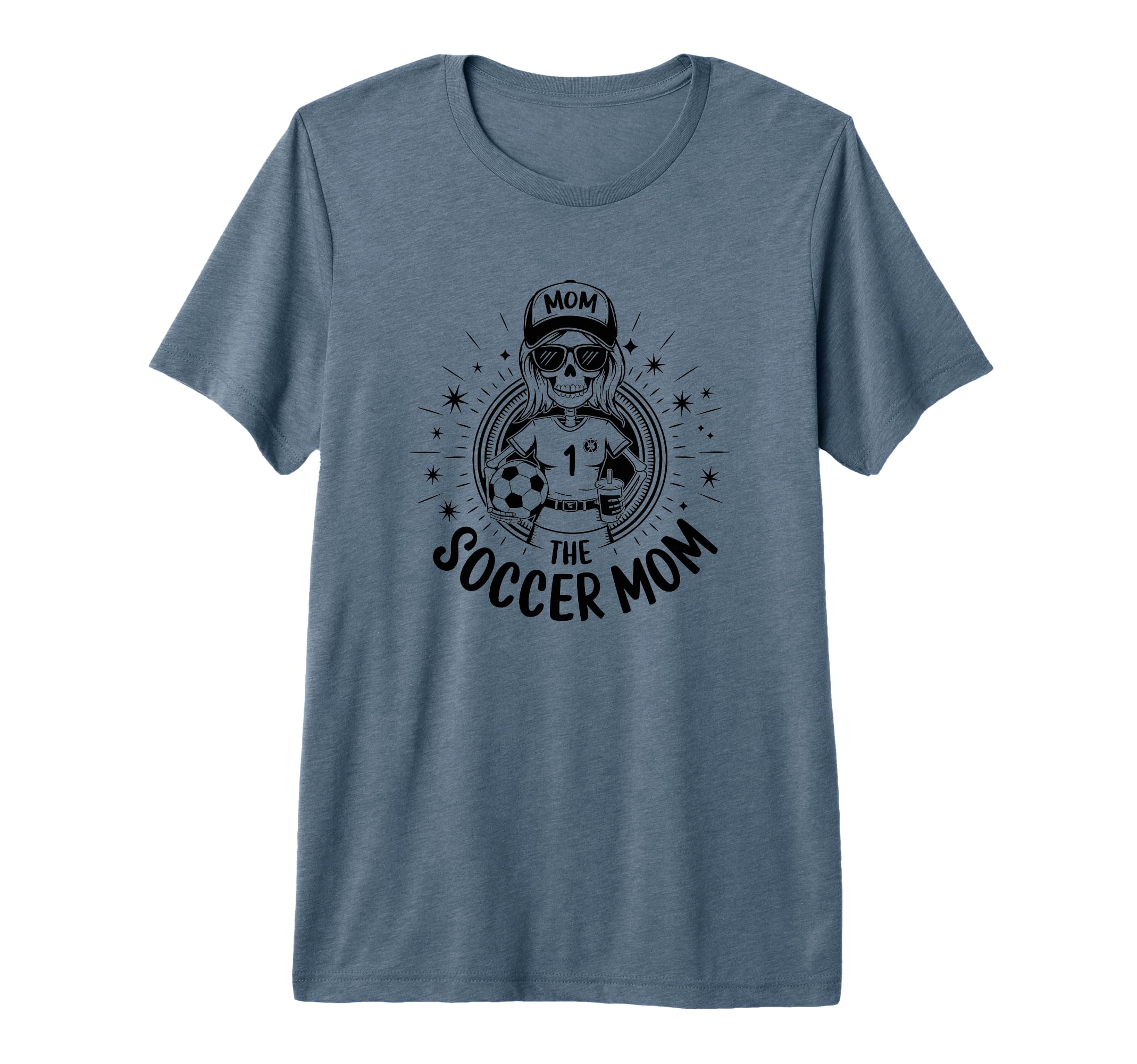 Soccer Mom Skeletton Halloween Soccer T-Shirt - Novelty Apparel for Adults