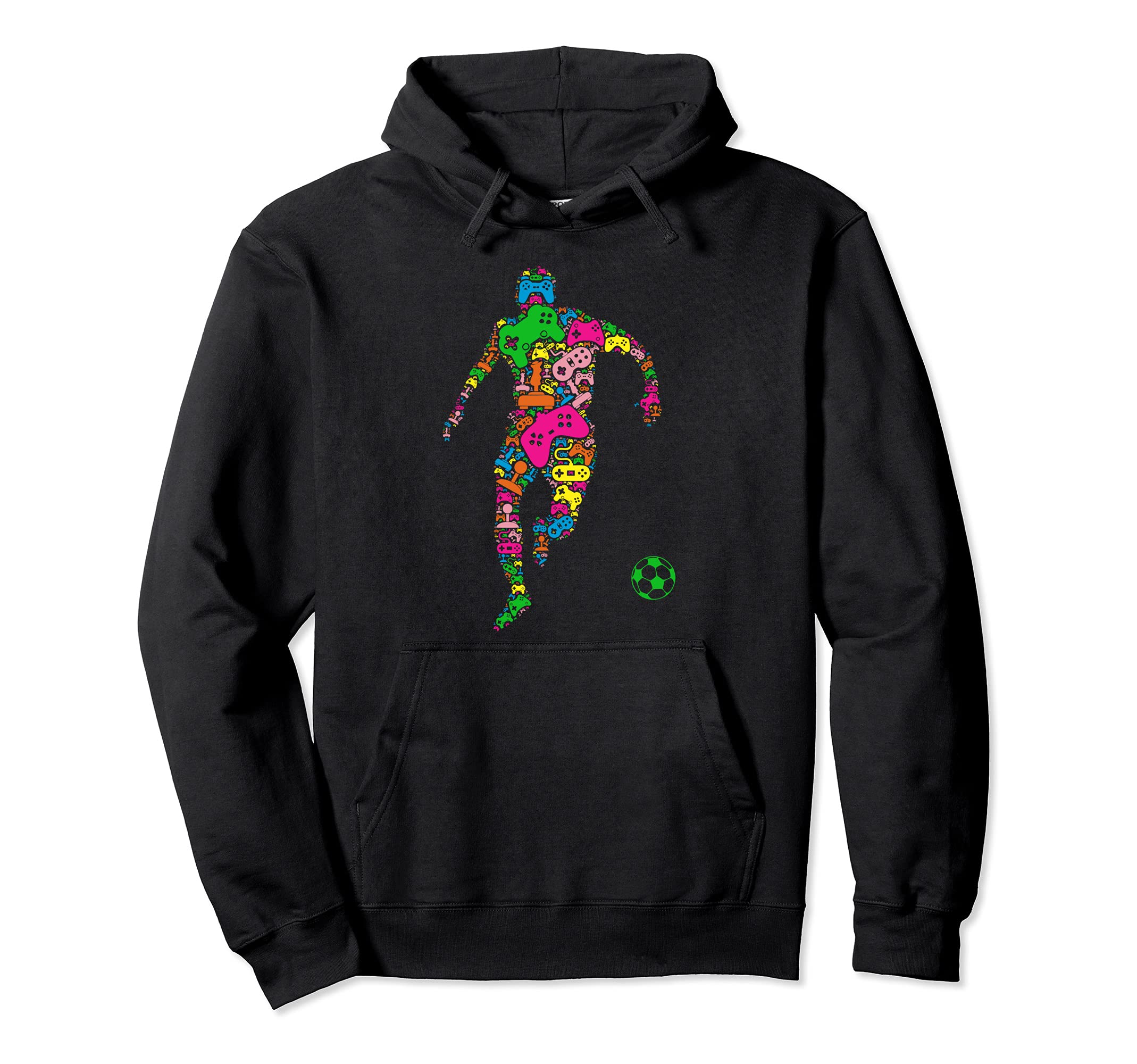 Funny Soccer Controller Gamers Video Hoodie - Casual Everyday Wear Unisex