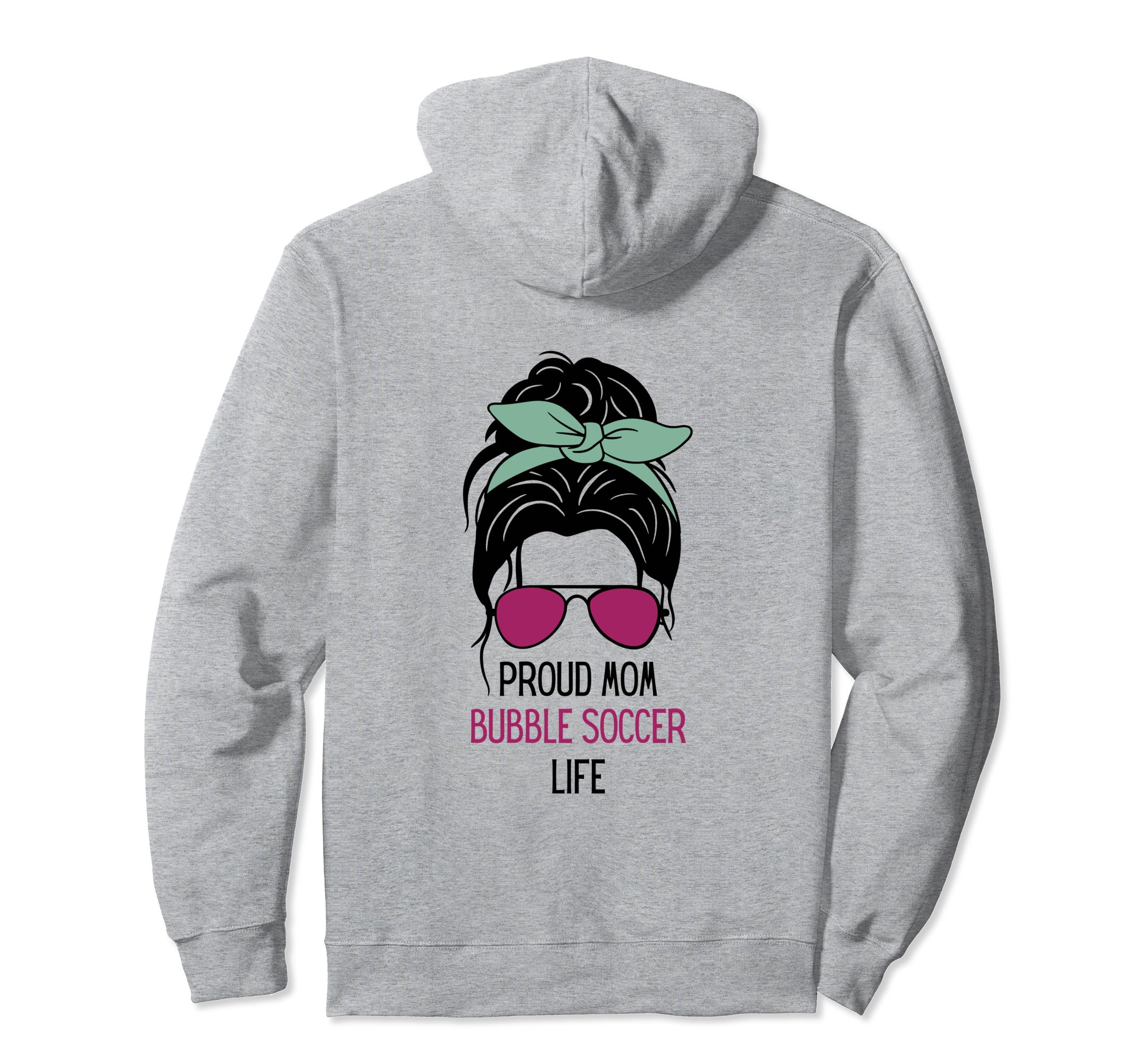 Bubble Soccer Mom Outfit Messy Hair Hoodie - Custom Art Print Men Women