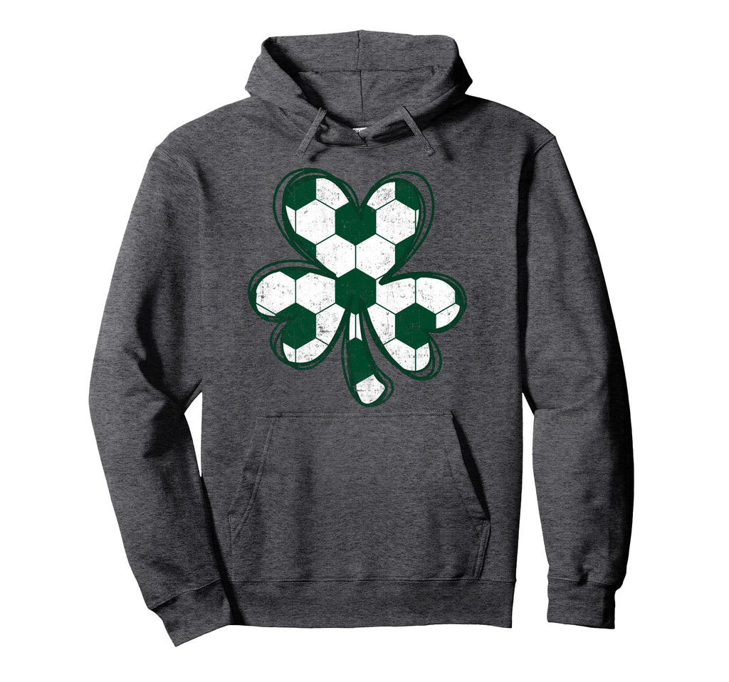 Soccer St Patricks Day Shamrock Hoodie - Minimalist Print for Adults