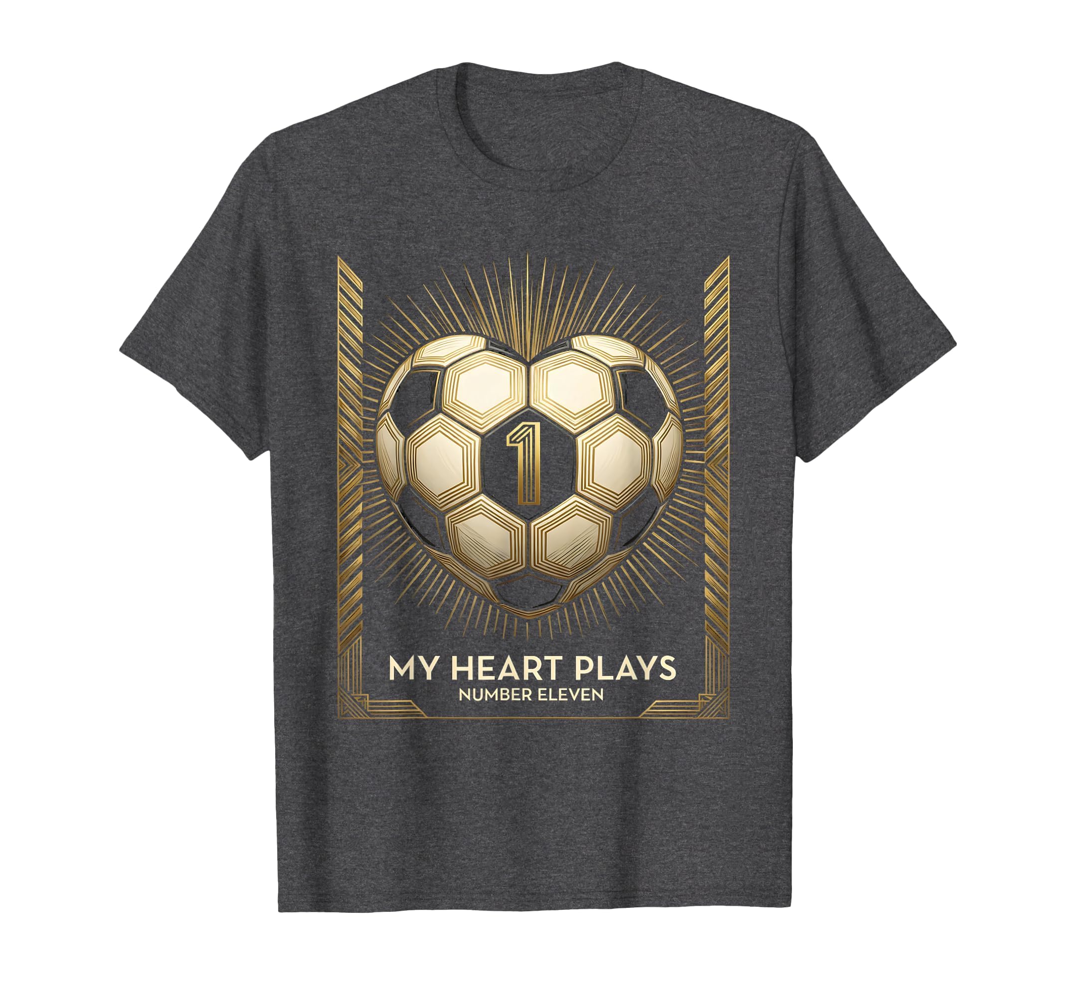 My Heart Plays Number Eleven Soccer Mom T-Shirt - Graphic Print Men Women