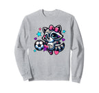 Soccer Raccoon Coquette Bow Trendy And Sweatshirt - Custom Art Print Unisex