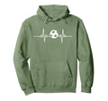 Soccer Heartbeat Soccer Ball Heartbeat Hoodie - Graphic Print Unisex