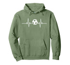 Soccer Heartbeat Soccer Ball Heartbeat Hoodie - Graphic Print Unisex
