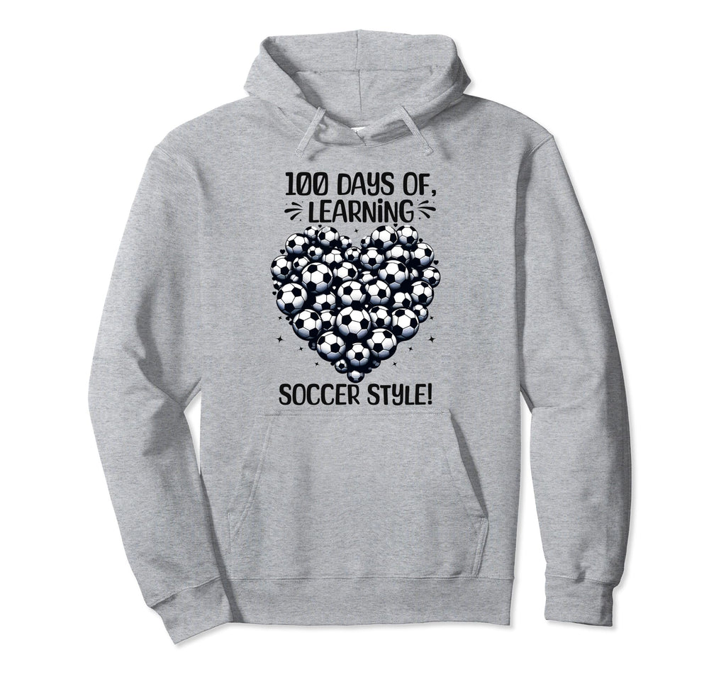 100 Days School Soccer Heart Love Hoodie - Novelty Apparel for Adults